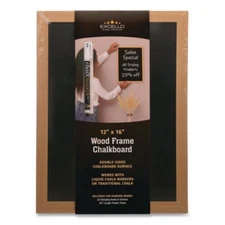 Excello Global Products EGPHD0514S Chalkboard Sign, Black Surface, Brown Frame,