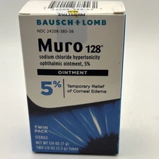 Muro 128 Ointment by Bausch & Lomb Twin Packs 2 Tubes Total Exp 07/2025 Sealed