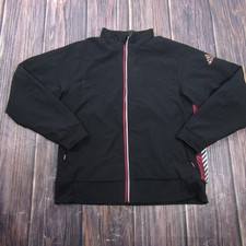 Adidas Jacket Womens L Black Track Full Zip Lined Stretch Pockets Activewear