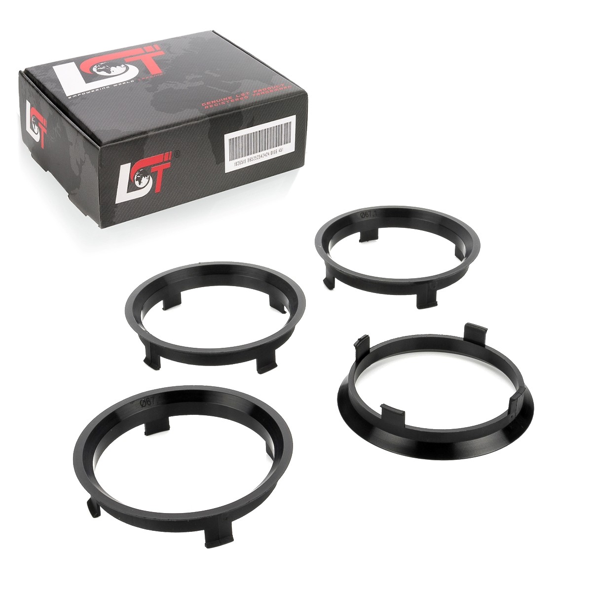 4x Distance Rings Centering for Alloy Wheels Ø 67,1 MM - 72,6 Alfa Romeo