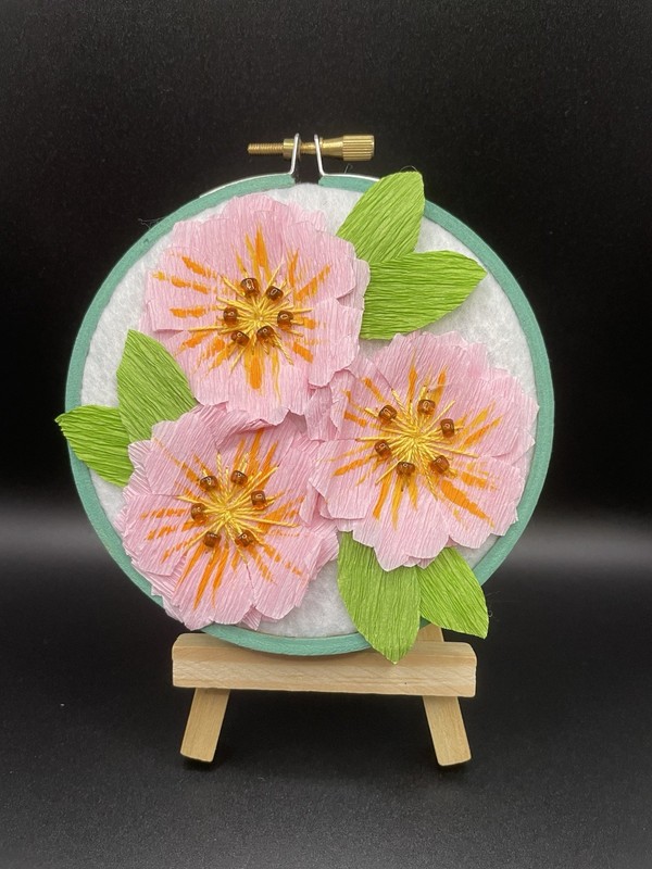 Embroidery hoop wall art 1/1 "garden flowers #4" by kena_qs (Keña G.)
