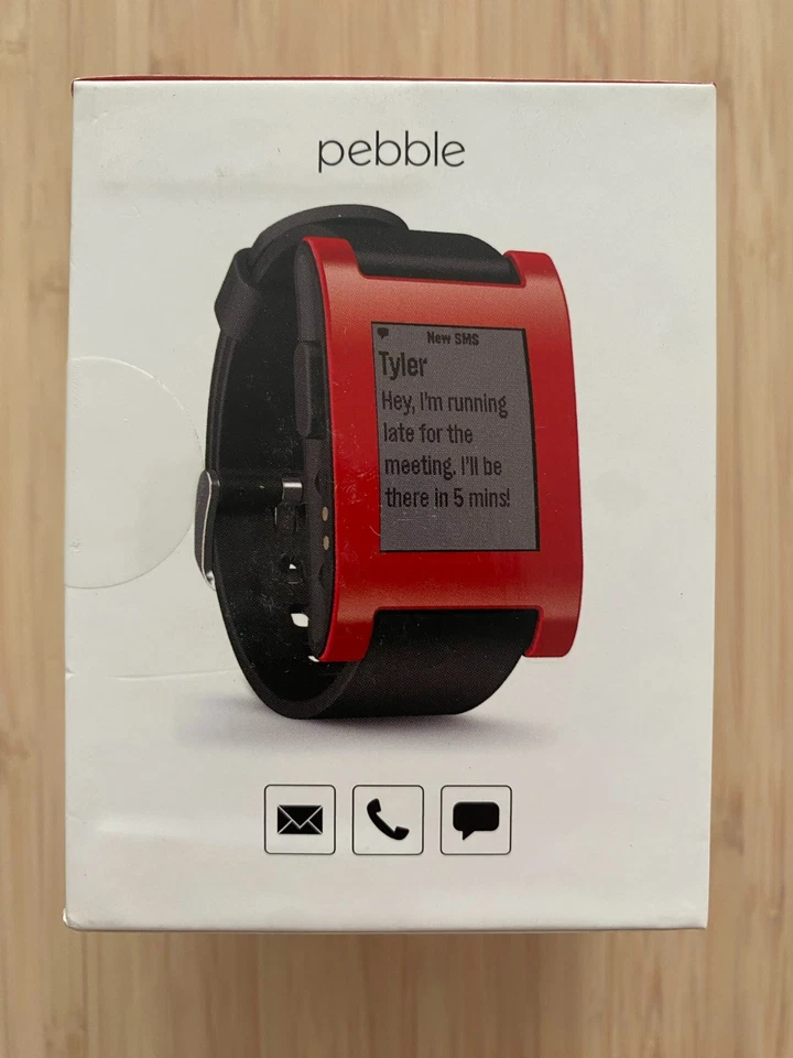 RARE NWT Pebble Technology Corp Classic 301RD Smartwatch (Red) - Image 2 of 4
