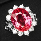 Opulent Pink Padparadscha Sapphire 7.05Ct 925 Sterling Silver White Gold Rings