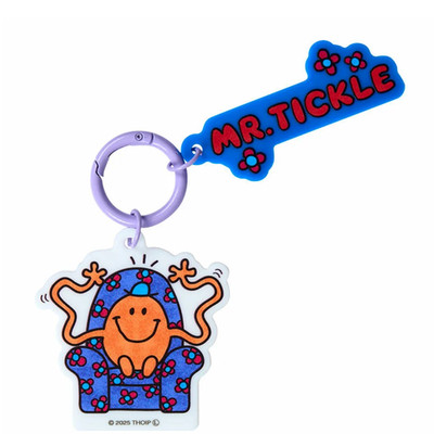 Sanrio Mr. Men Little Miss Acrylic Keychain MR. TICKLE Japan NEW
