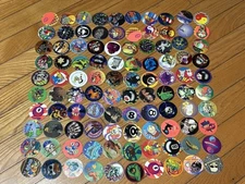 Lot of 200+ Pogs Milk Caps 4 Slammers Eight Ball Poison Sawtooth Mixed Lot 90’s