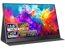 Portable Monitor for Laptops - 15.6 -inch FHD 1080P IPS Screen, Built-in Spea...