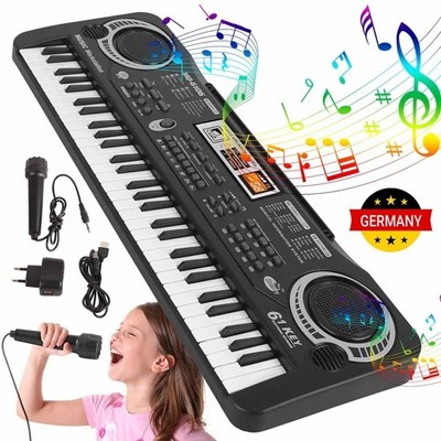Einsteiger Keyboard E-Piano Kinder Piano keyboard 61 Tasten Mikrofon Geschenk