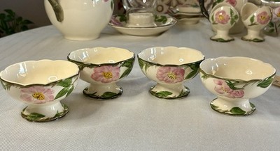  Franciscan DESERT ROSE  4 Footed Dessert Sherbet Bowls 2.5'' x 3.75  Vtg