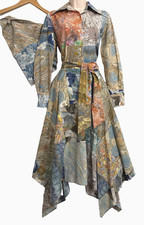 VINTAGE 70'S PICATO WOMENS 4 PC SKIRT SET 8/10 MEDIUM PSYCHADELIC LIQUID MARBLE