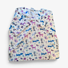 UA Scrubs Women's Medical Scrub Top Animal Print V-Neck Short Sleeve Multicolor
