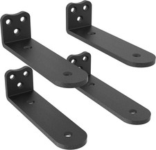 6 Pack 1/4 Inch Thick Heavy Duty Floating Shelf Brackets, Black, Holds 200 lb