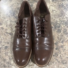STACY ADAMS 00014 'Madison' Cap Toe Men's Shoes SIZE 11 D Brown Leather