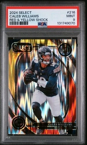 2024 PANINI SELECT RED & YELLOW SHOCK #216 CALEB WILLIAMS ROOKIE RC PSA 9