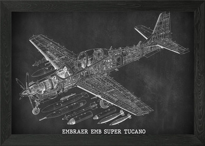 EMBRAER EMB SUPER TUCANO Gerahmtes Wandbild Poster Leinwanddruck Bild