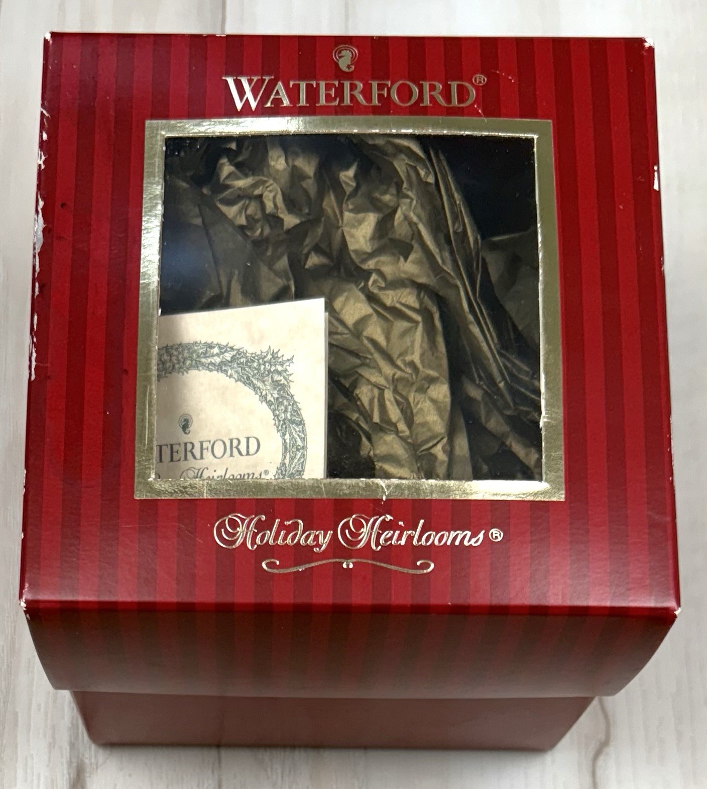 WATERFORD Holiday Heirlooms Hand Blown Glass LISMORE CHURCH Ornament w ...
