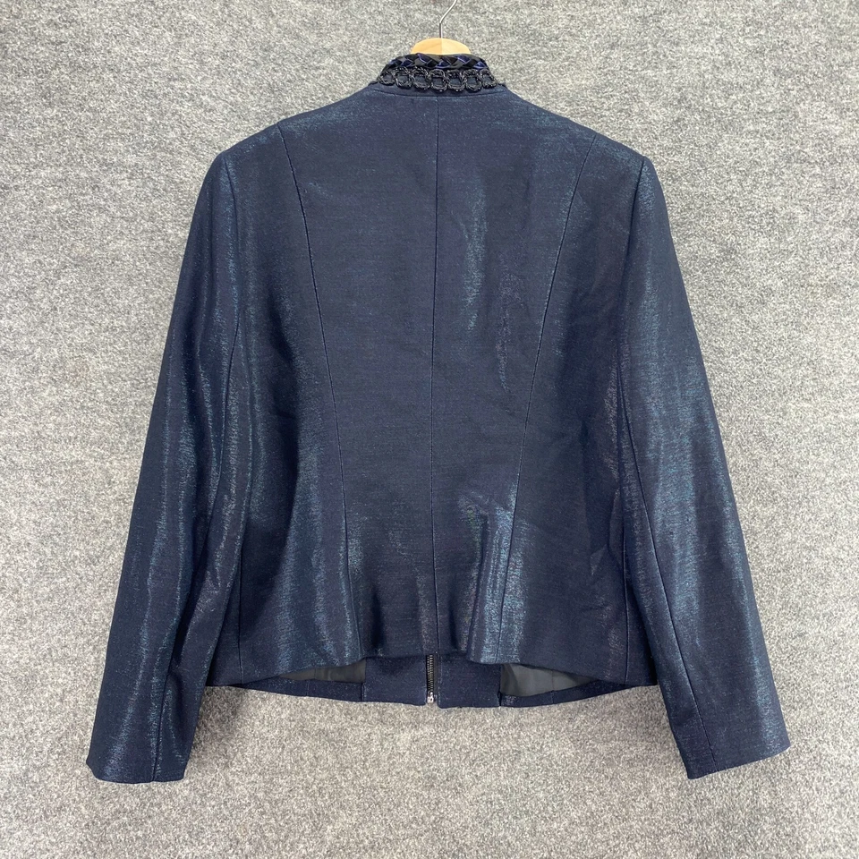 Chaqueta Alberto Makali Mujer 8 Negra Cremallera Completa Cuello en V Estrás Manga Larga Foto 2 de 4