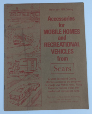 #ad #ad Accessories for Mobile Homes Recreational Vehicles from Sears Catalog 1971 $26.99