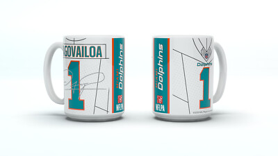 NFL Miami Dolphins Tua Tagovailoa 1 Kaffeetasse Tasse Jersey Trikot 450ml