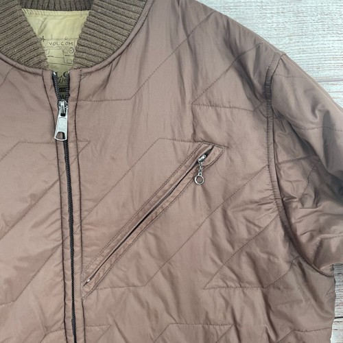 Volcom Workwear Full Zip Quilted jacket Women's Size Small Brown - Picture 4 of 10