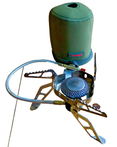 OEX Nova Folding Leg Backpacking Gas Stove & Taska Gas Cyl Insulated Sleeve - Picture 9 of 17