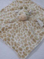  Carter's Tan Ivory Baby Giraffe Security Blanket Lovey w/ Pacifier Clip