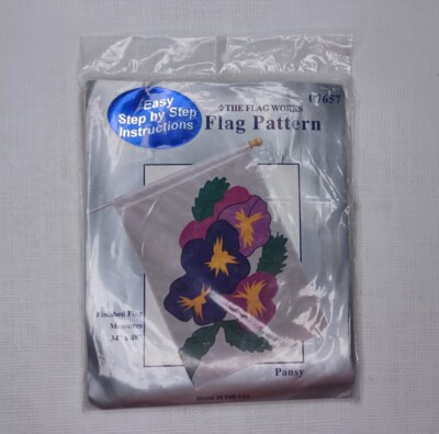 Pansy Flag Sewing Pattern #07657 New 34'' x 48'' The Flag Works