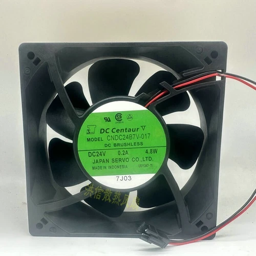 1 PCS  SERVO Fan CNDC24B7-017  DC24V 0.2A 4.8W 12CM 12038  2 wire cooling fan #
