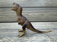 Vintage Plastic Dinosaur T-Rex Tyrannosaurus Rex Brown 3.5  