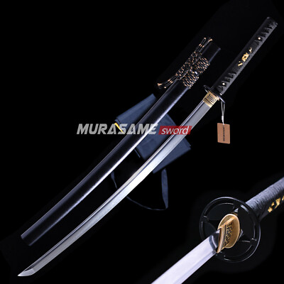 Katana Sword Clay Tempered T10 Steel Real Hamon Battle Ready Razor Sharp Nihonto