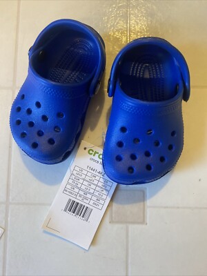 Crocs Littles NIB Toddler Baby Classic Clog - Blue Bolt - C2/C3