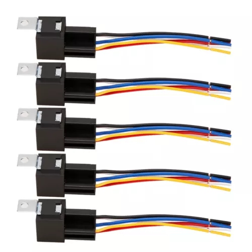 5Pcs 12V 40 Amp Car SPDT Relay DC 5 Pin 5 Wires W/ Harness Socket Automotive AU - Picture 7 of 17