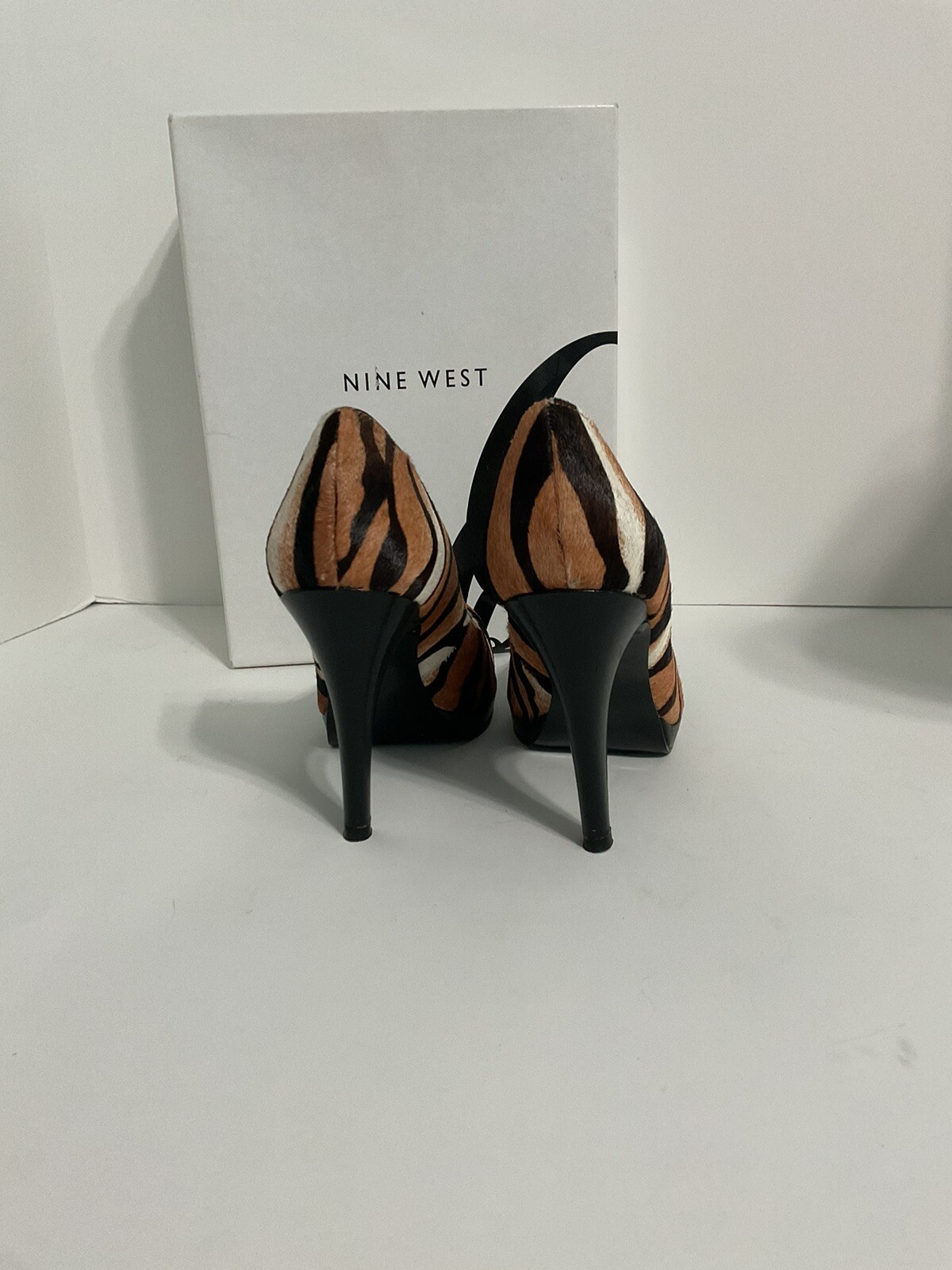 Nine West Leather Tiger Pattern Platform Pumps. S… - image 3