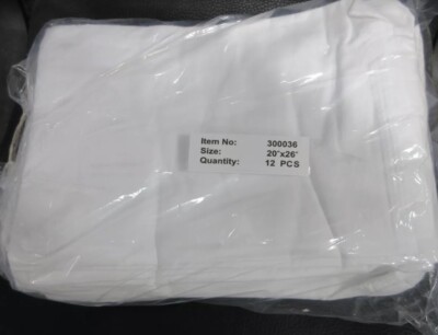 12 Pack Zippered Pillow Protectors 20x26 STD White Poly Cotton Blend Hotel