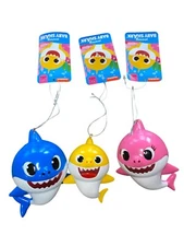 Pinkfong Baby Shark Christmas Ornaments Set Of 3 - Blue Yellow & Pink With Tags