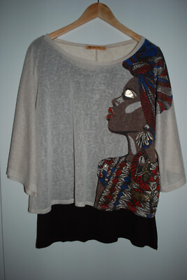 NEUW. GINGER MARY - inspiriert von Afrika | 2-tlg. Oberteil Pulli + Top 44 L XL