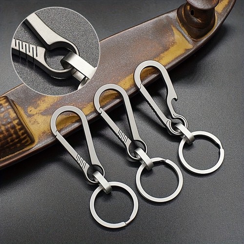 Titantium Carabiner Keychain Carabiner Hook Key Ring Key Holder with Bottle Open - Picture 9 of 13