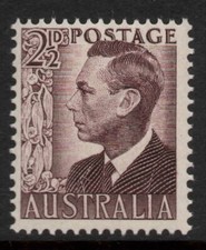 AUSTRALIA 1951  2.1/2d PURPLE - BROWN KING GEORGE VI  STAMP MNH