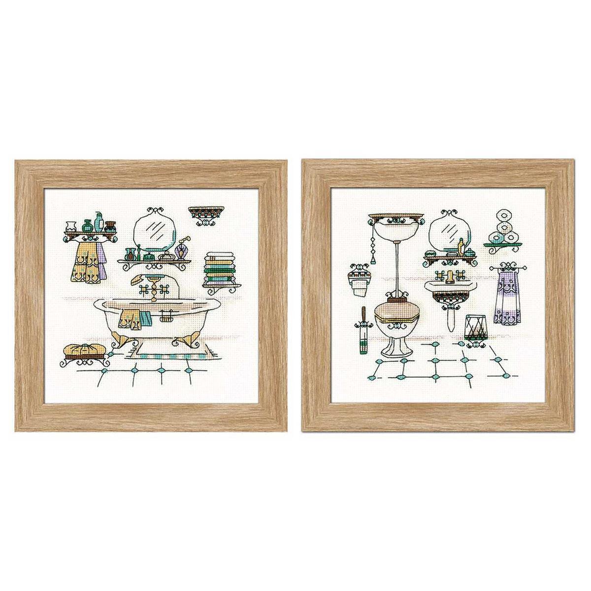 Riolis counted cross stitch Kit Bathroom Interior, DIY