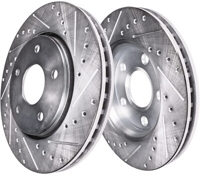 293mm Front Drilled Brake Rotors for Subaru Forester Impreza Legacy Outback Baja