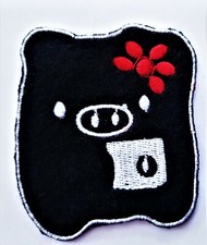 Iron On Patch Embroidered Applique ANOTHER BLACK FUNNY CAT