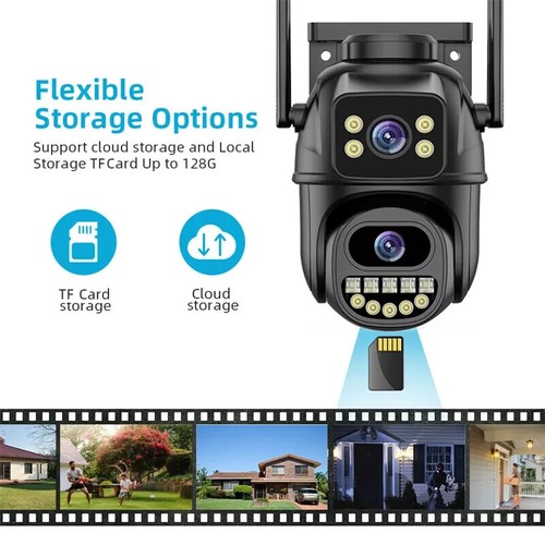 4K 8MP HD Wifi PTZ Camera Outdoor Dual Lens Dual Screen AI Auto Tracking IP CCTV - Picture 6 of 16