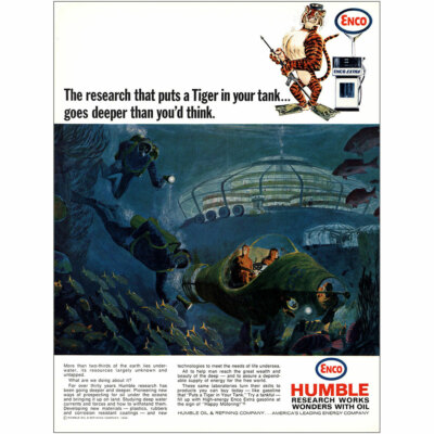 1966 Enco Humble Oil: Goes Deeper Than You'd Think Vintage Print Ad