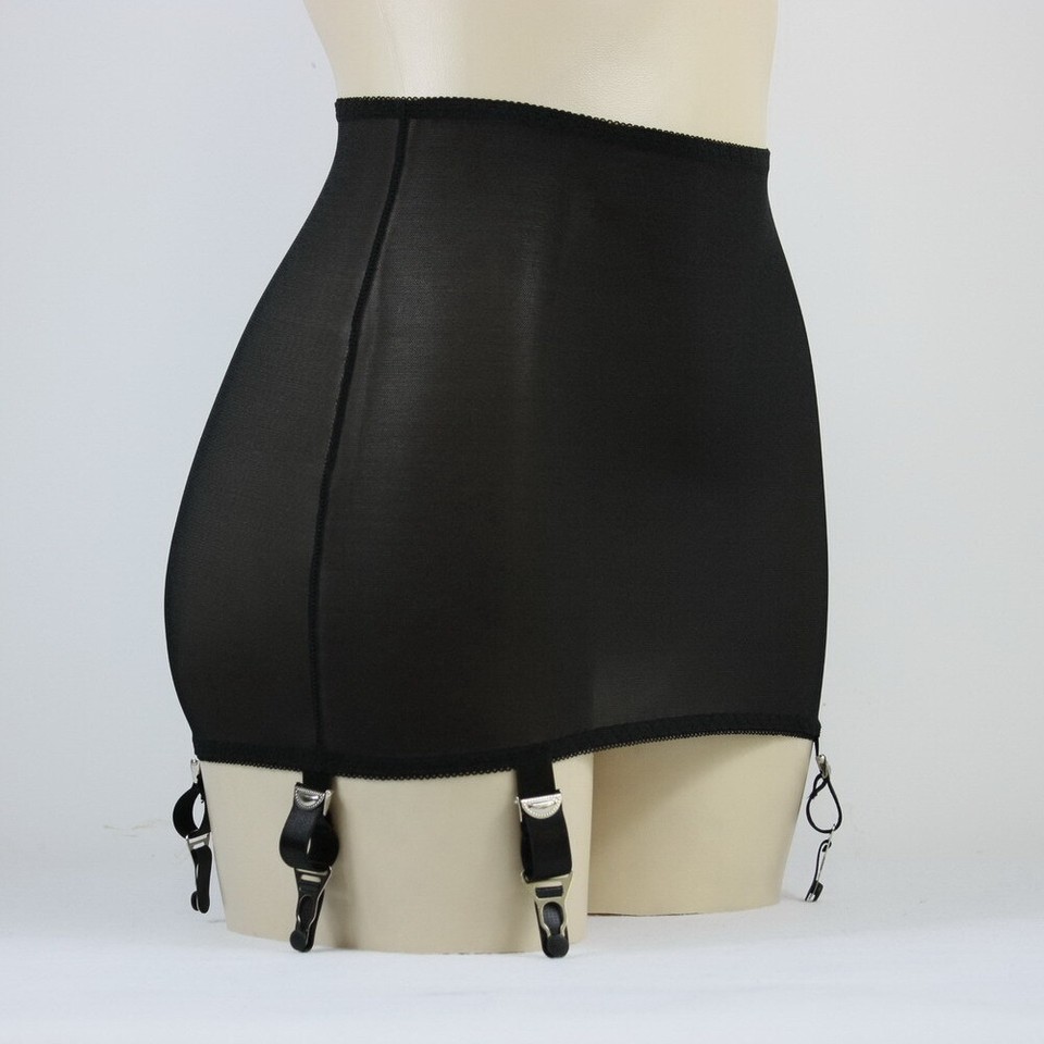 Luxallacki Bretella Vintage A 6 Cinghie In Rete Velata Con Chiusure Regolabili In Metallo Per Calze Autoreggenti, Rosso, S - Foto 3