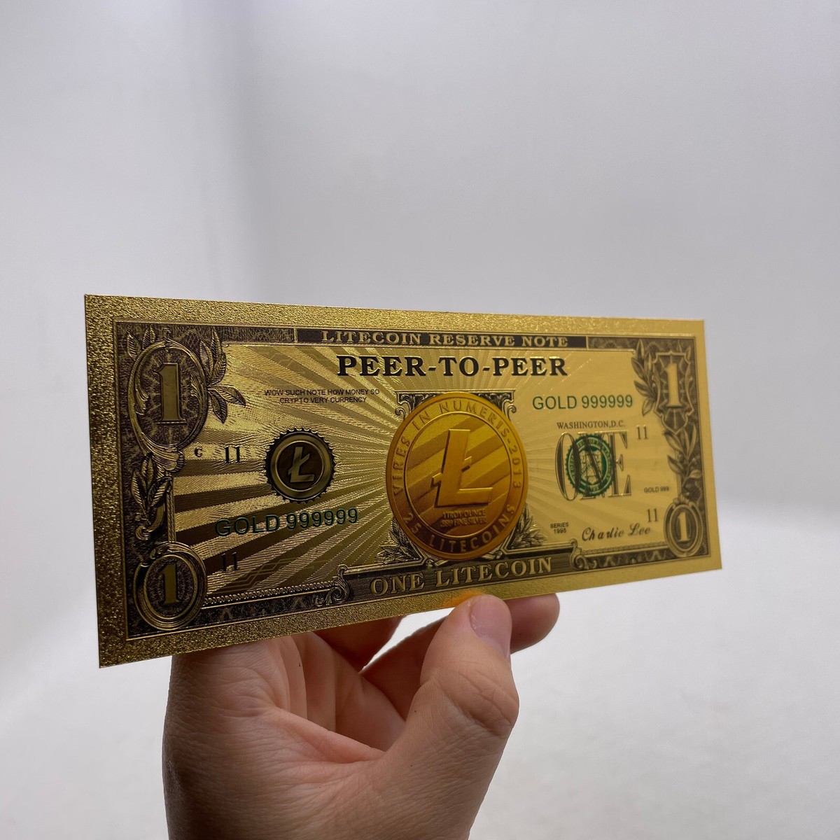 5x Litecoin GOLD Banknote COIN CRYPTO Dollar One Litecoin Dollar Bill LTC  USA | eBay