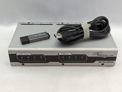 M-Audio - USB Midisport 4x4 Console, Silver Bundle  Works 