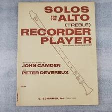 Solos for Alto Treble Recorder Player with Piano Camden & Devereux 1970 Schirmer