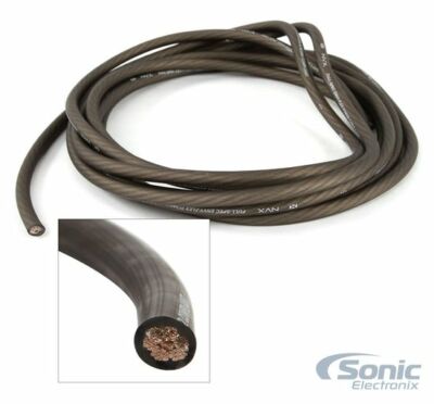 NVX XW4BK20 20 ft 4-Gauge OFC Power/Ground Wire (Black)