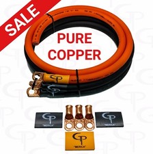 GP Car Audio Big 3 UPGRADE wiring Kit OFC COPPER TRUE 1/0 AWG GAUGE OrangeBlack