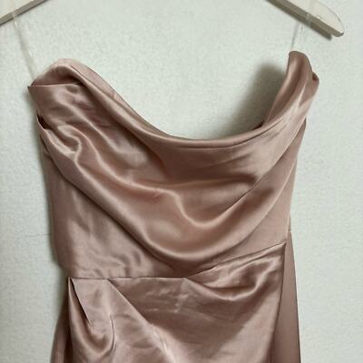 NWT NBD Emelie Nude Champagne Satin Strapless Gown Maxi NWT NBD Emelie Nude Champagne Satin Strapless Gown Maxi
