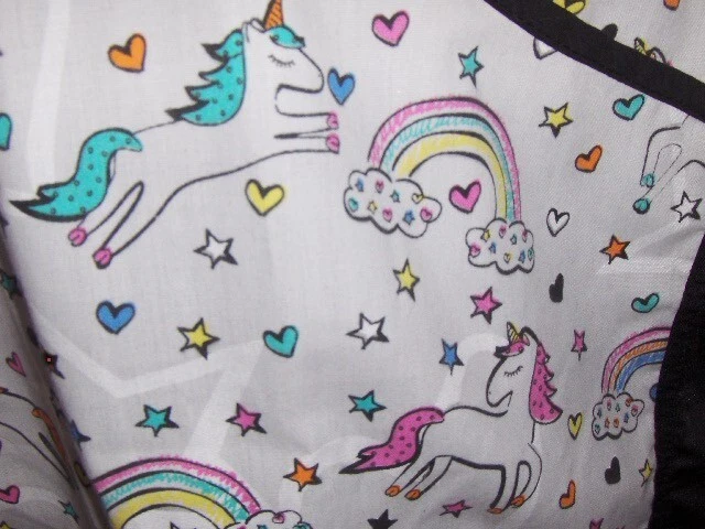 Green Town - unicorns and rainbows scrub top -  X Small - Image 2 of 3